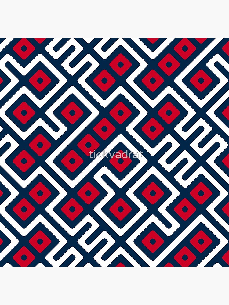 Maze Abstract Pattern - Blue / Red by tiokvadrat