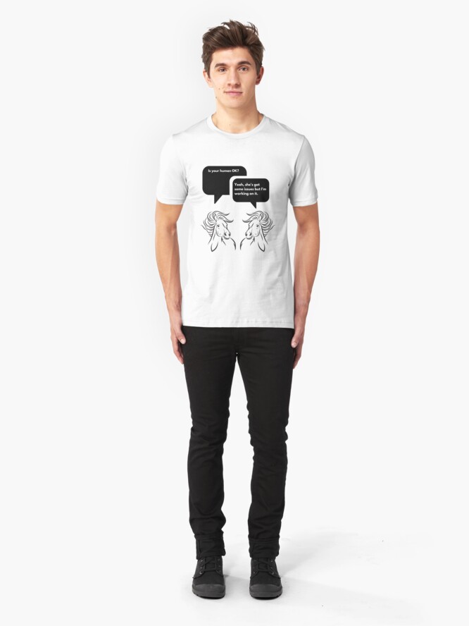 Alternate view of Is Your Human OK? Slim Fit T-Shirt