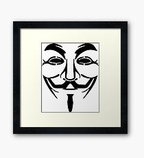 Anonymous Mask Silhouette Framed Print