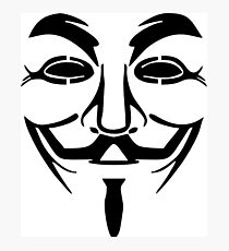 Anonymous Mask Silhouette Photographic Print