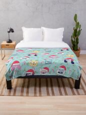Christmas Friends (Adventure Time) Throw Blanket