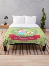 It's Christmas Time! (Adventure Time) Throw Blanket