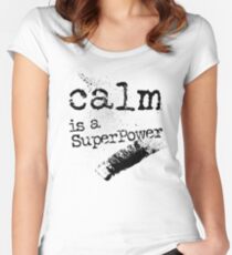 Calm is a superpower typography text art quote by Word Fandom - wordfandom Fitted Scoop T-Shirt