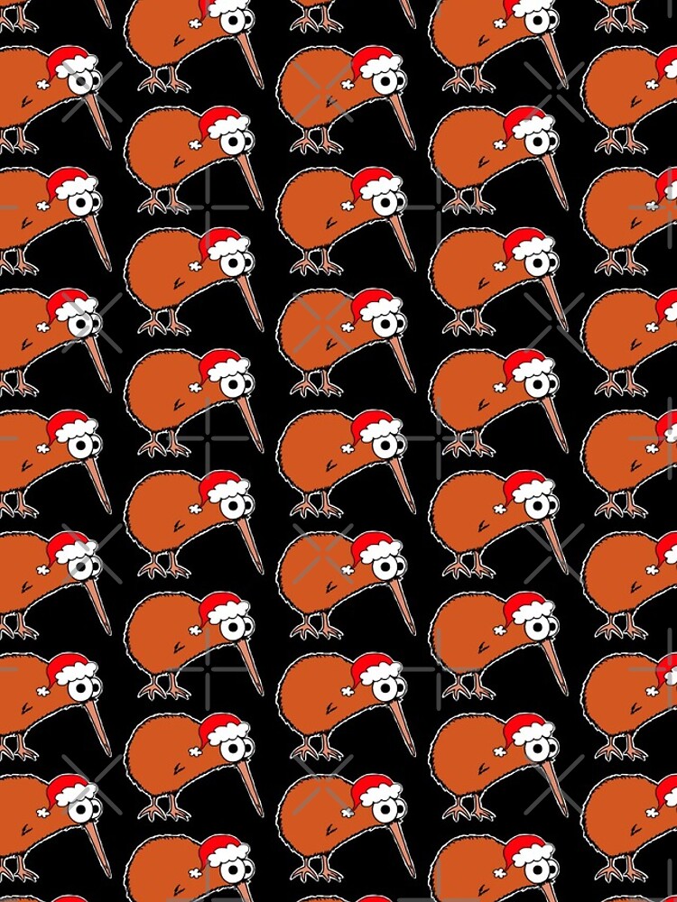 Christmas Kiwi - on black by AdrienneBody