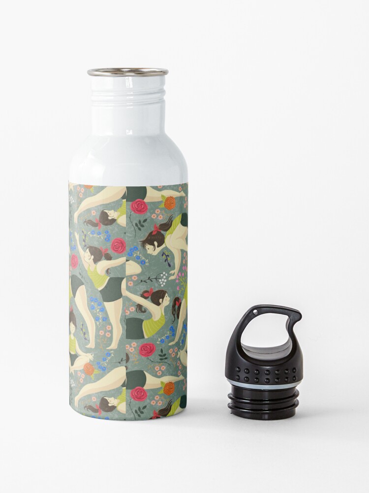 Alternate view of Yoga Love in blue Water Bottle