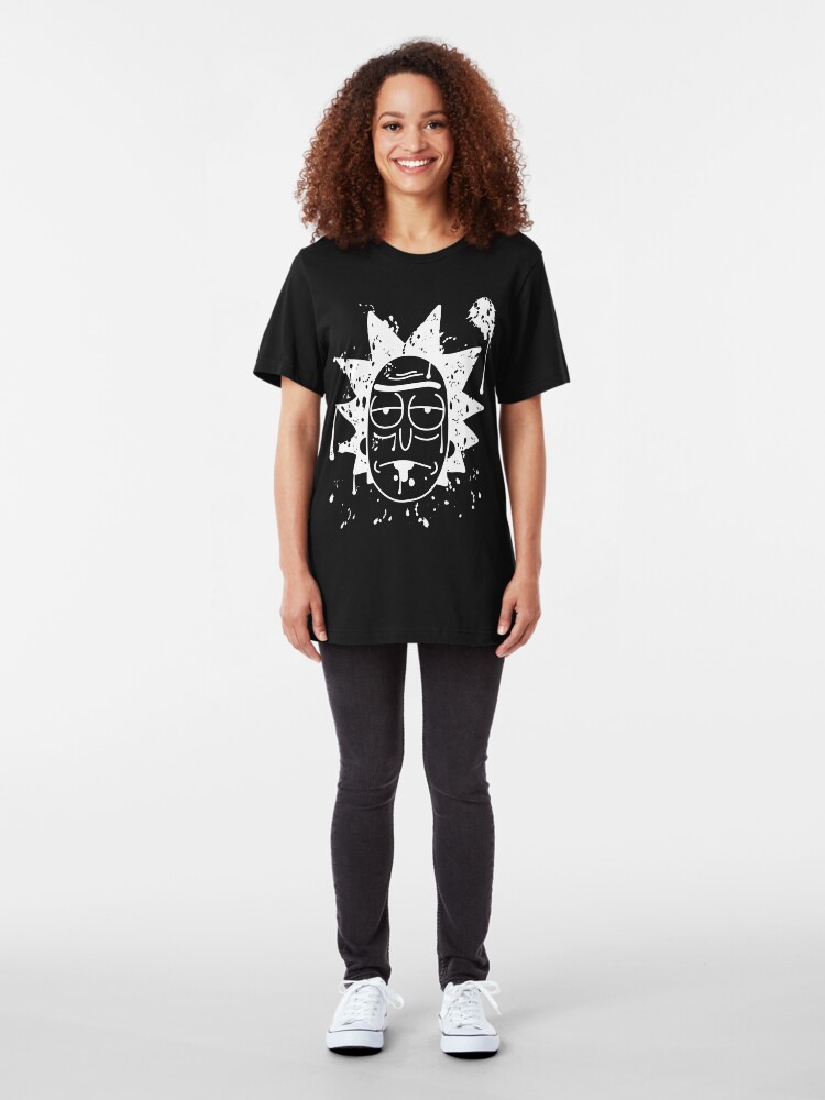 Alternate view of Dripping Rick Sanchez White Slim Fit T-Shirt