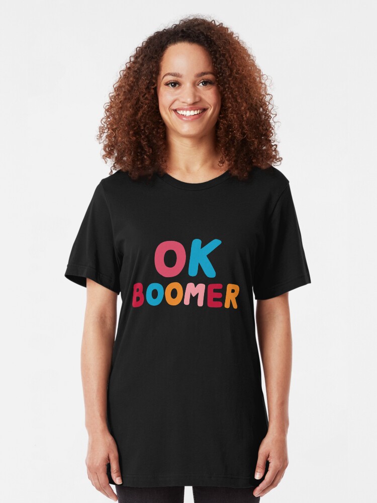 Alternate view of Ok boomer Slim Fit T-Shirt