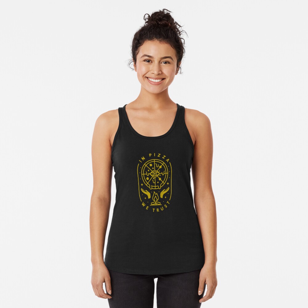 In Pizza We Trust Racerback Tank Top