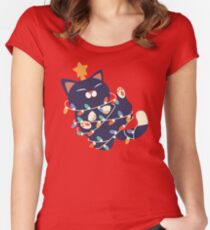 Christmas Kitty Fitted Scoop T-Shirt