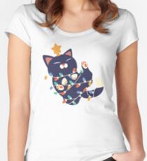 Christmas Kitty Fitted Scoop T-Shirt