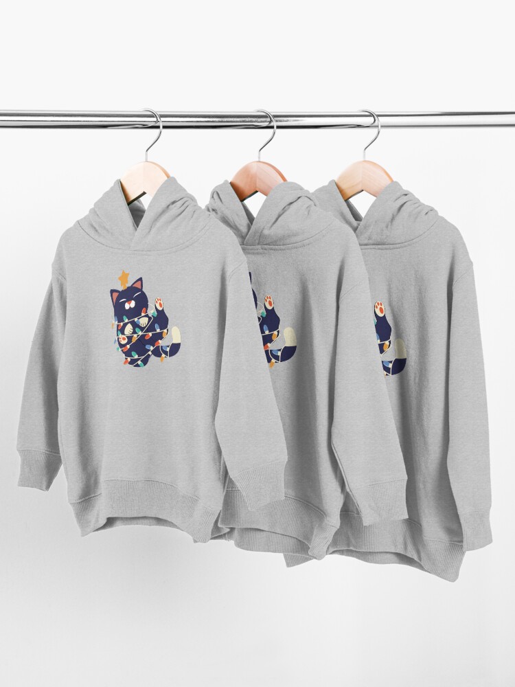 Alternate view of Christmas Kitty Toddler Pullover Hoodie