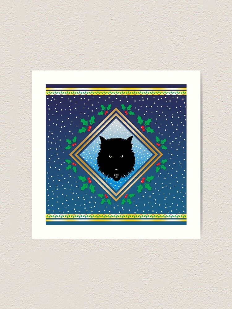 Alternate view of The Wolves Are Running Arctic Blue Fresco Art Print
