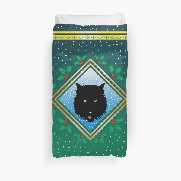 The Wolves Are Running Wildwood Green Fresco Duvet Cover