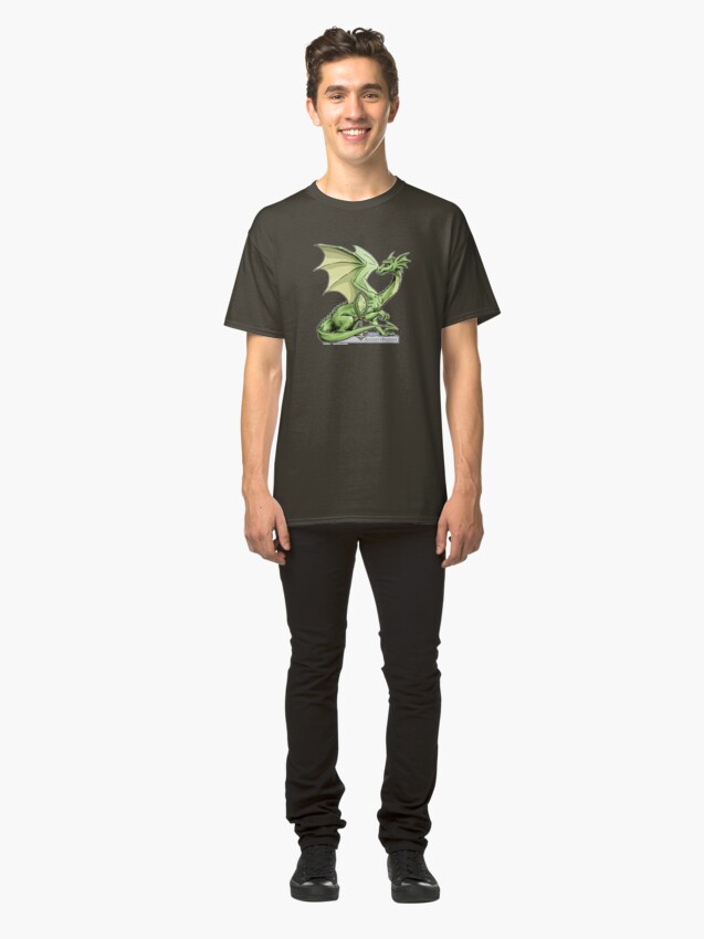 Alternate view of Birthstone Dragon: August Peridot Illustration Classic T-Shirt
