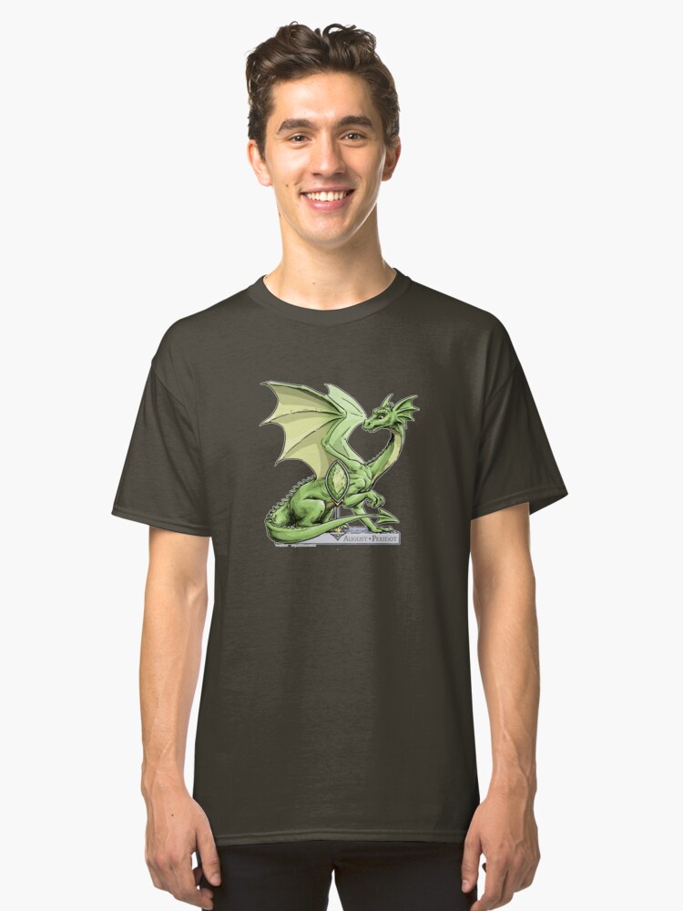 Alternate view of Birthstone Dragon: August Peridot Illustration Classic T-Shirt