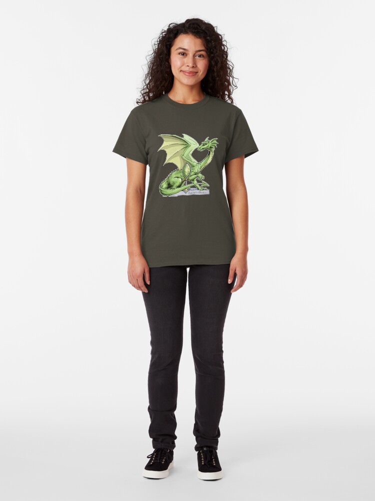 Alternate view of Birthstone Dragon: August Peridot Illustration Classic T-Shirt