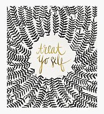 Treat Yo Self – Black & Gold Photographic Print