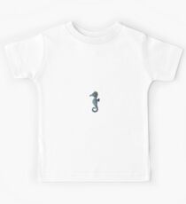 Cartoon Seahorse - Blue Kids Tee