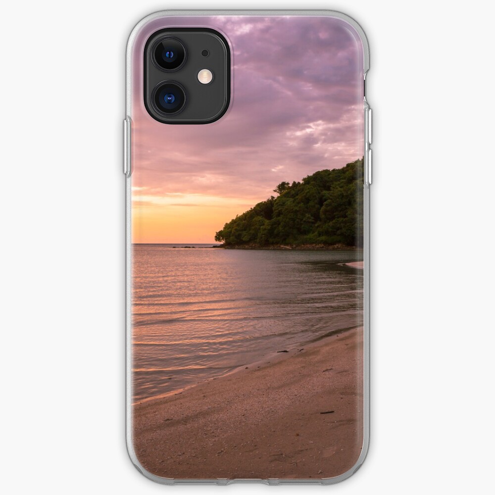 Tropical island and paradise beach at sunset iPhone Case & Cover