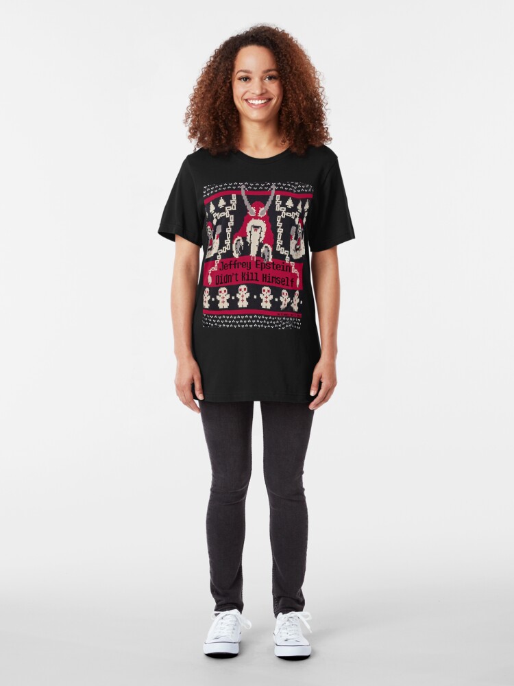 Alternate view of Jeffrey Epstein Krampus Christmas Slim Fit T-Shirt