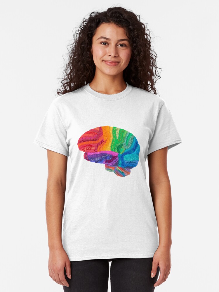 Alternate view of Word Cloud Brain Classic T-Shirt