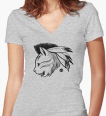 Last of the Meowhicans Women's Fitted V-Neck T-Shirt