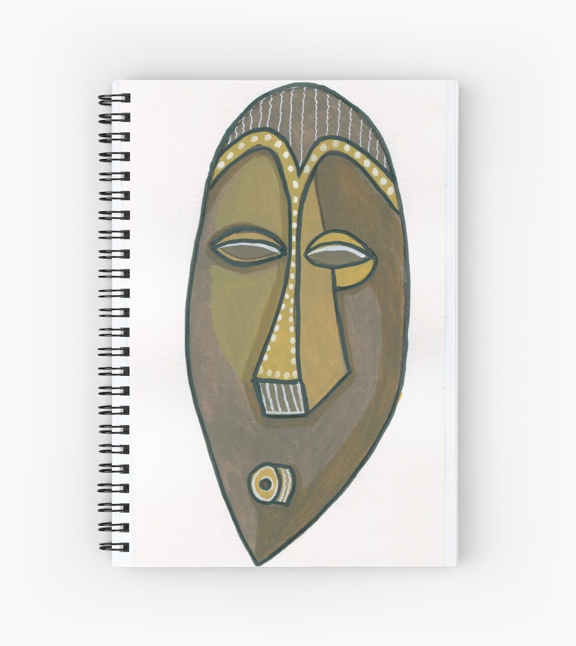 Wooden African Mask Art Work Spiral Notebook By Khayacreates Redbubble
