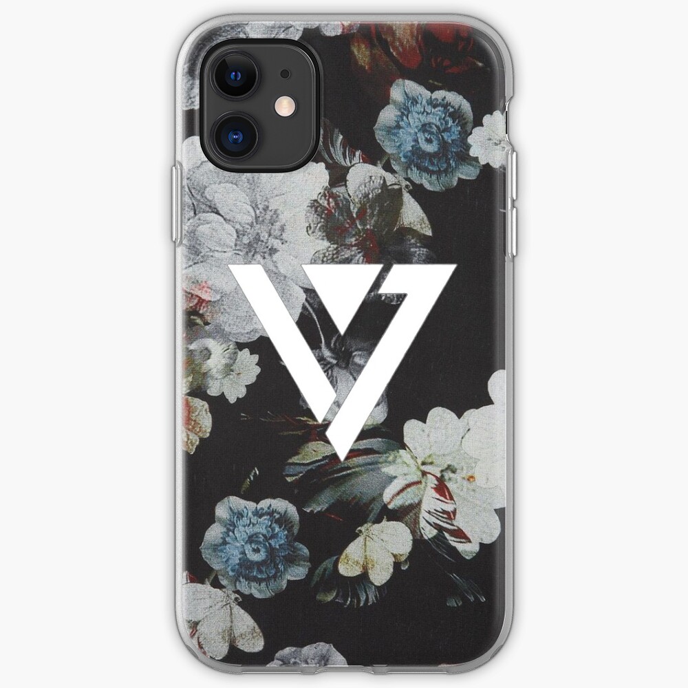 Schwarz Floral Siebzehn Kpop iPhone und Samsung Fall iPhone-Hülle & Cover