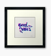 Good Vibes – Magenta & Cyan Framed Print