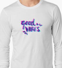 Good Vibes – Magenta & Cyan Long Sleeve T-Shirt