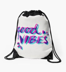 Good Vibes – Magenta & Cyan Drawstring Bag