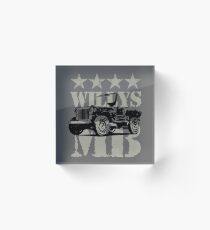 Military Vehicle Willys MB Classic Car Lover Gift Acrylic Block