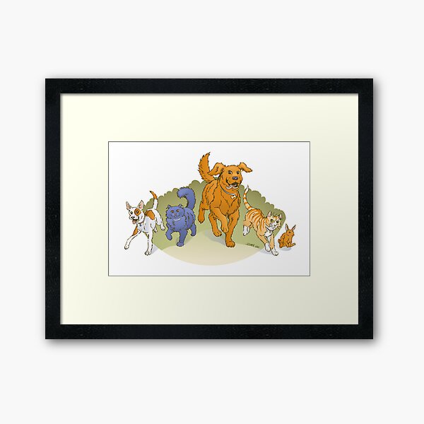 Pets on the March Framed Art Print
