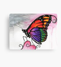 Rainbow Monarch Butterfly Fantasy Art Canvas Print