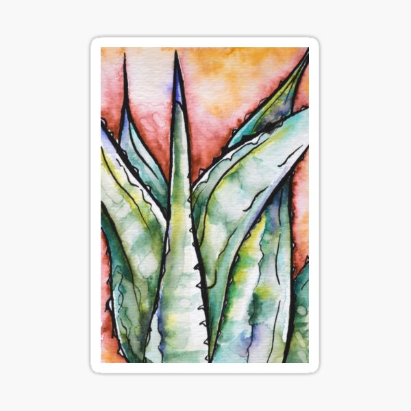 Agave Watercolor Painting Sticker