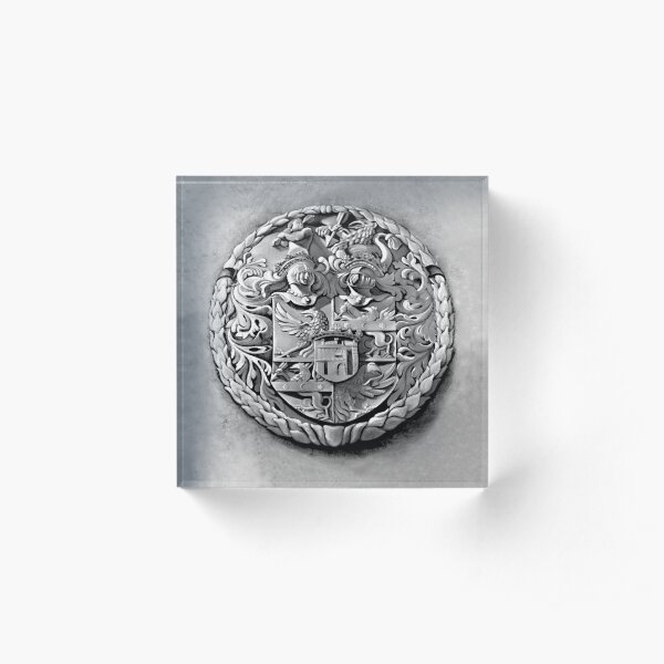 Antique Print of Genetti Coat-of-Arms Acrylic Block