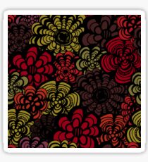 Red and Orange 70's Florals Sticker