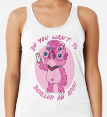 Do You Want To Develop An App? (Rick & Morty) Racerback Tank Top