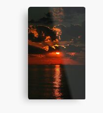 Scarlet Sunset Portrait Metal Print