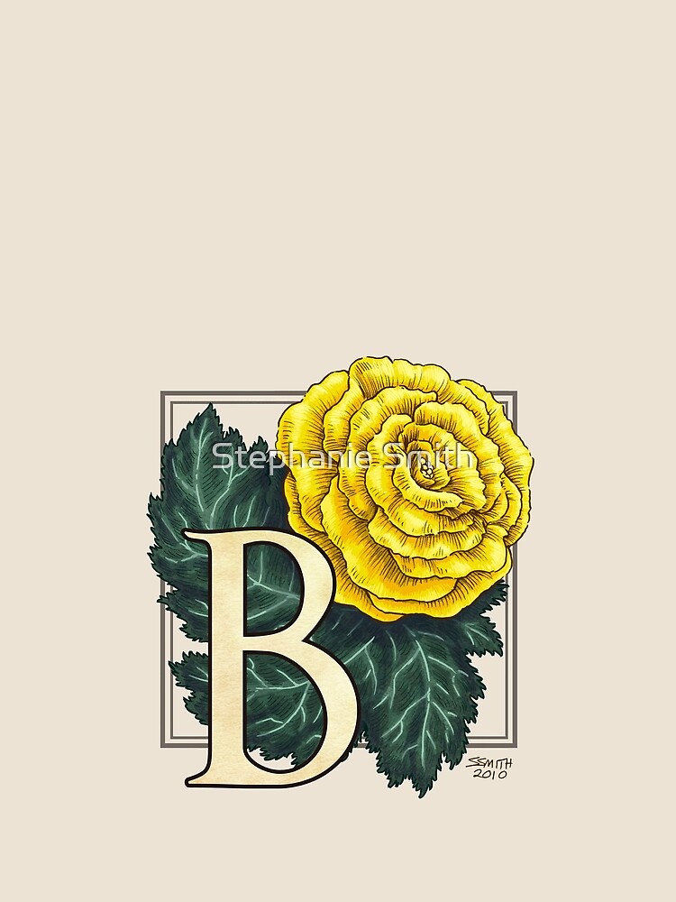 B is for Begonia Flower Monogram by stephsmith