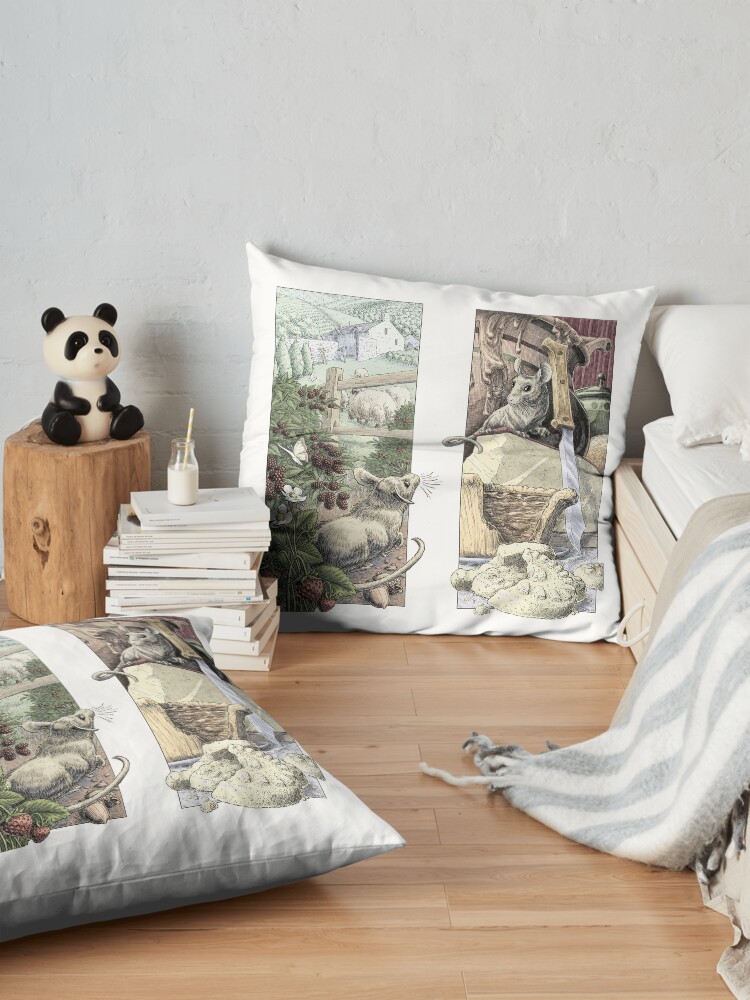 Alternate view of The Country Mouse and the City Mouse Floor Pillow