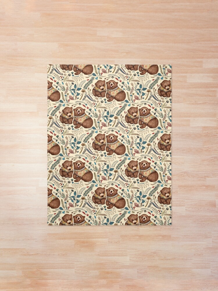 Alternate view of Whimsical Bear Pair with Fantasy Flora Comforter