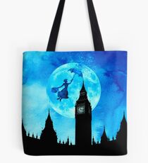 Magical Watercolor Night - Mary Poppins Tote Bag