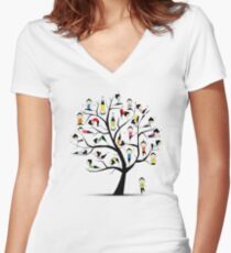 Yoga practice, tree concept Fitted V-Neck T-Shirt