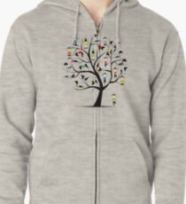 Yoga practice, tree concept Zipped Hoodie