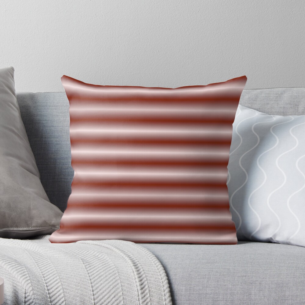 Vibrating Horizontal Bars - Red Orange Throw Pillow