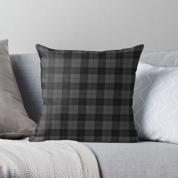 Rich Tartan - Gray / Grey Throw Pillow