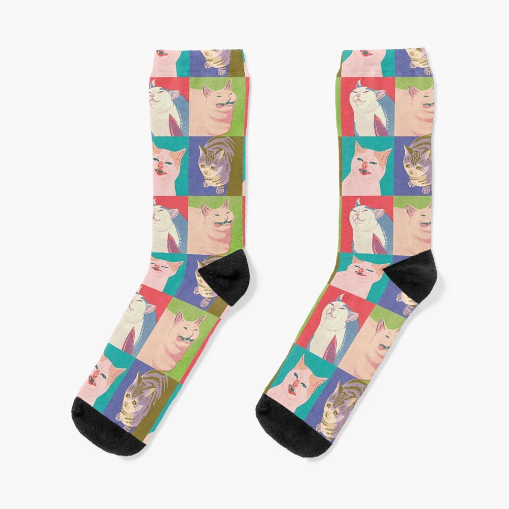 Four Meme Cats of the Apocalypse Socks