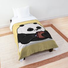 Texting Panda (Grain Texture) Comforter