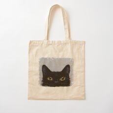 Black Cat Cotton Tote Bag